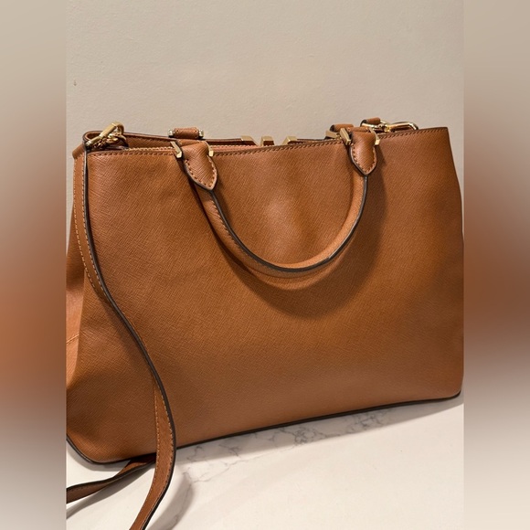 Michael Kors Brown Leather Florence Satchel with Gold Hardware - Picture 6 of 16